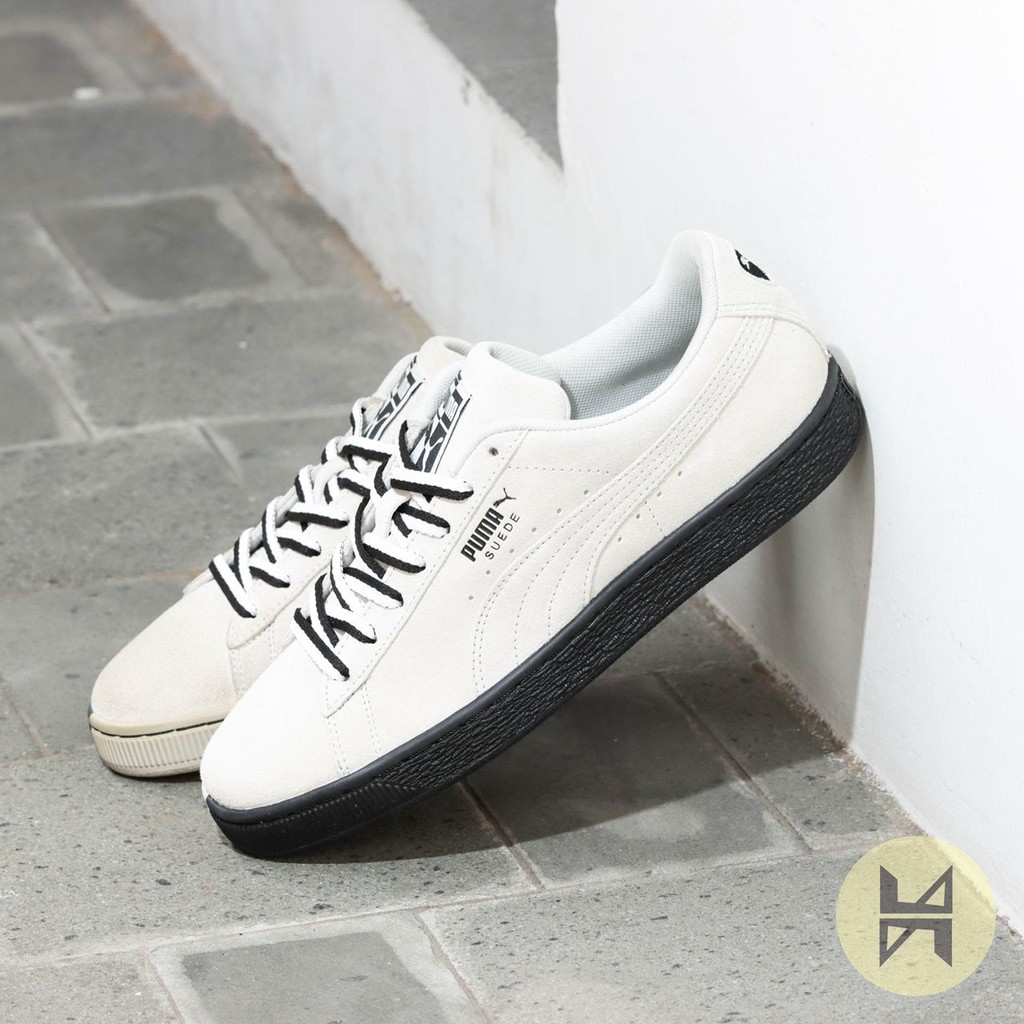 Sepatu Sneaker Pria Puma Classic Suede Otherside Cream Black Original