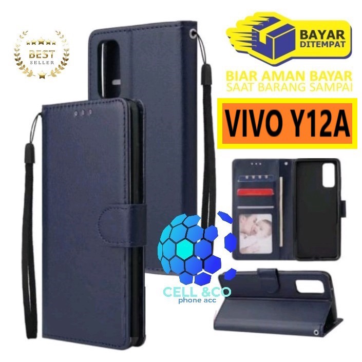 Flip cover VIVO Y12A Flip case buka tutup kesing hp casing flip case leather wallet