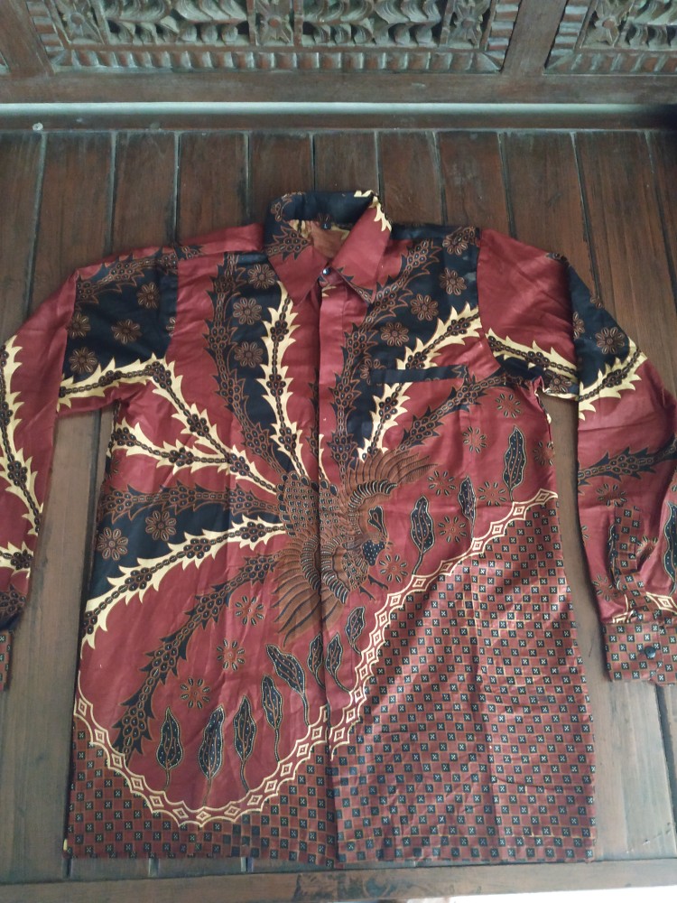 Kemeja Batik Pria Lengan Panjang Size M L Xl Xxl Bswart Batik Hrb026 Kenango Panjang Padi