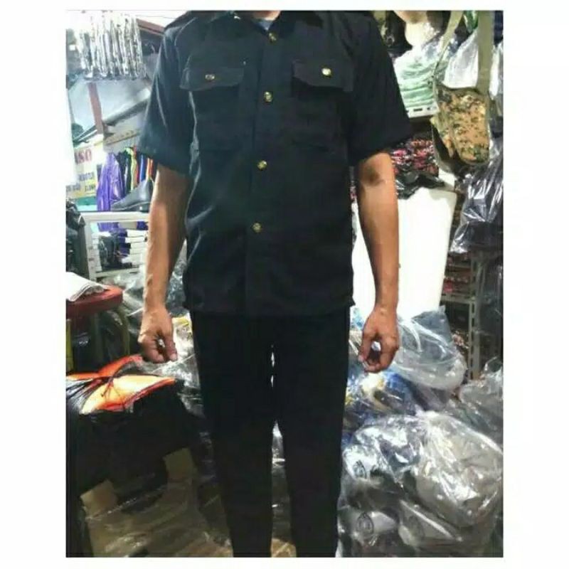 STELAN BAJU SAFARI  XXL XL L M / BAJU SAFARI SATPAM / BAJU SECURITY SAFARI / SERAGAM SECURITY