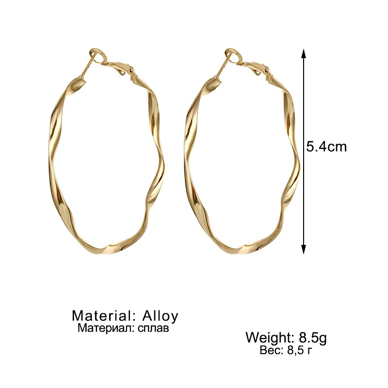 Anting Hoop Bentuk Lingkaran Bahan Logam Alloy Gaya Punk Vintage Untuk Wanita