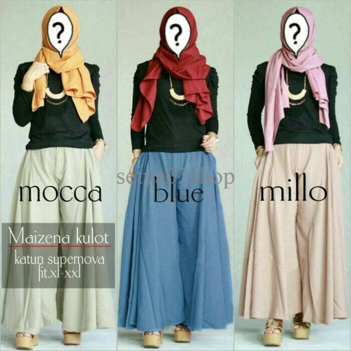 celana panjang kulot muslim rok maxi xl jumbo xxl hijab skirt culot
