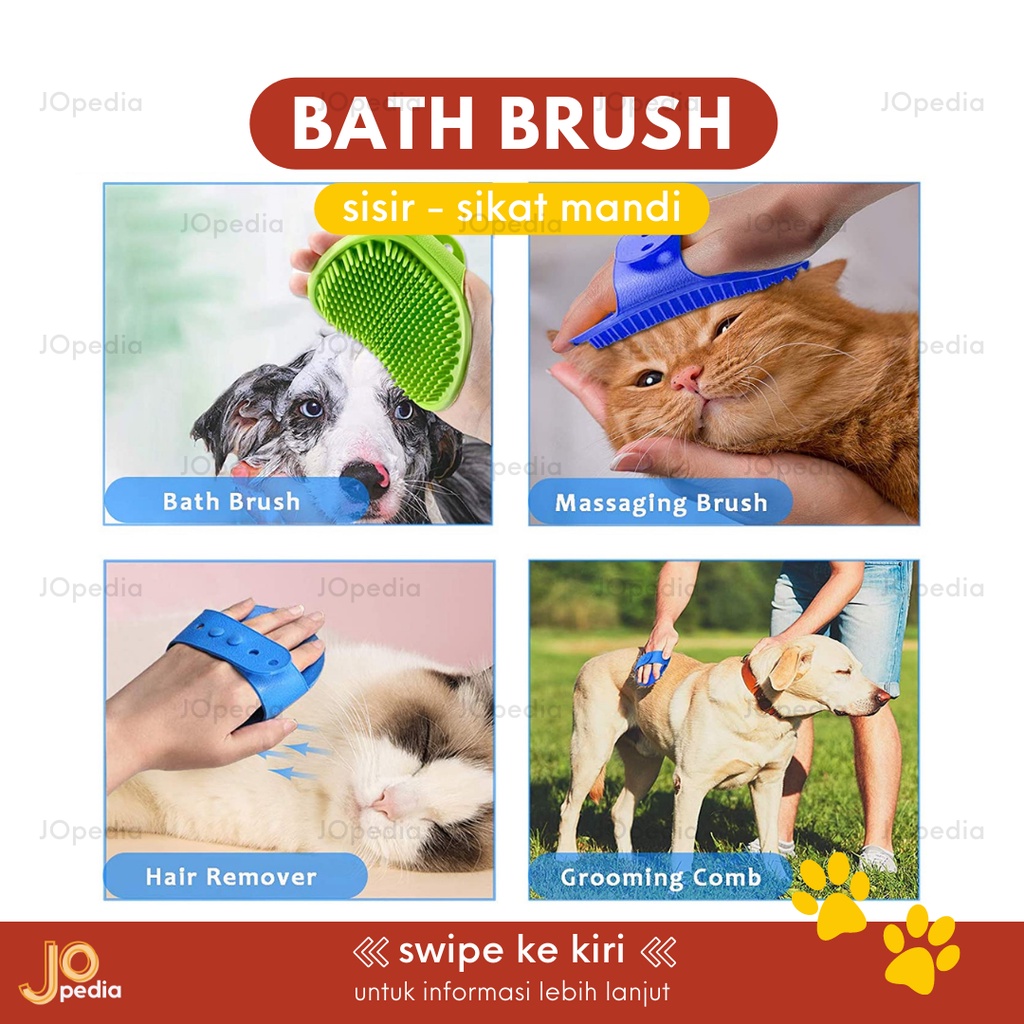 BATH BRUSH Sikat Mandi Kucing Anjing Sisir Keramas Grooming Bulu Hewan