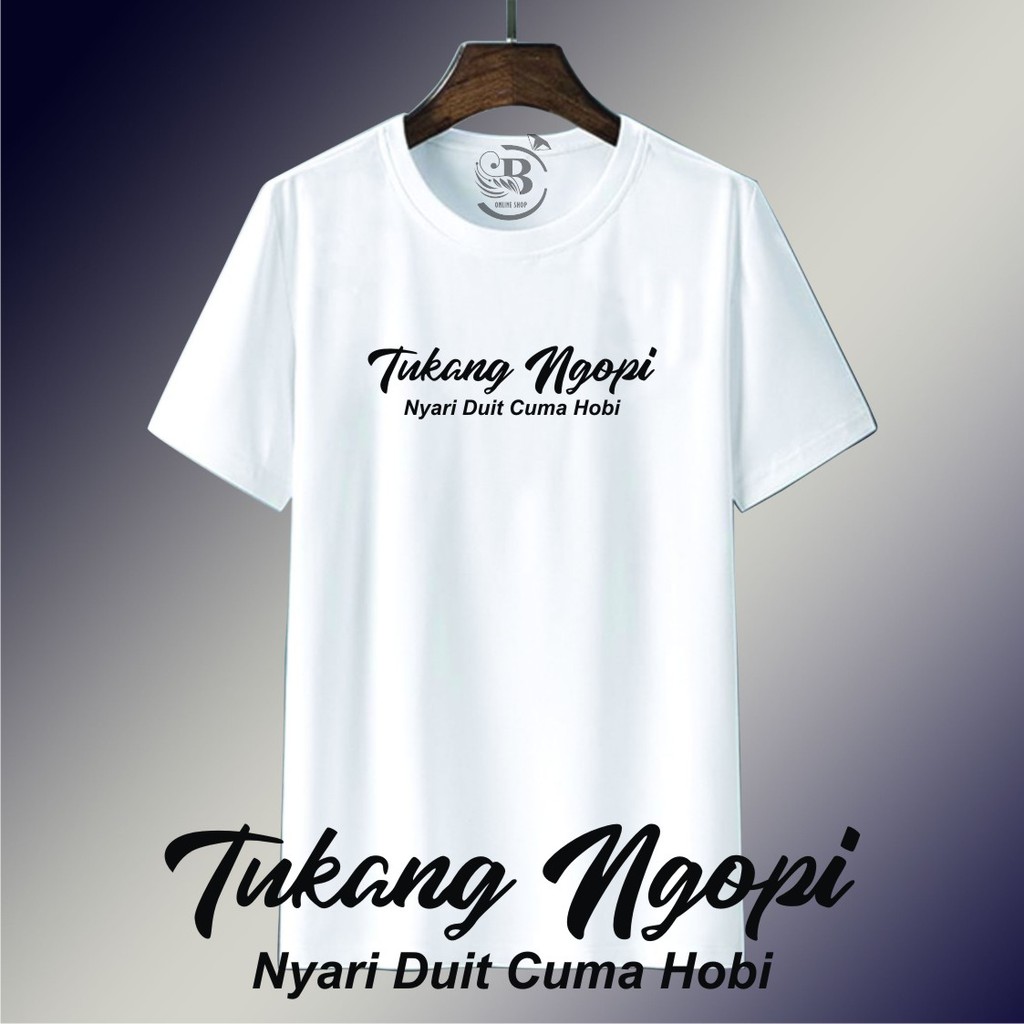 Kaos Distro Pria Lengan Pendek TUKANG NGOPI Kaos Oblong Pria Cotton Combed