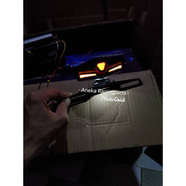 Lampu stop rx king cb yb custom dll led 3 in 1 satu set dudukan plat transformer / stoplamp rx king