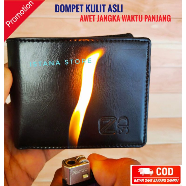 DOMPET PRIA KULIT 3IN1 DOMPET KULIT LOKAL PRIDE QUALITY Dompet 3 Dimensi Anti Bakar