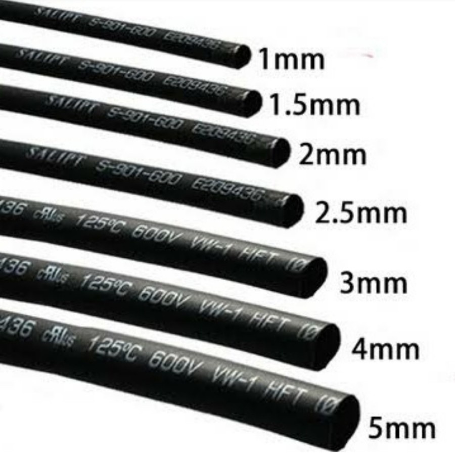 Selongsong Selang Kabel Bakar Heat Shrink Eceran Harga per Meter