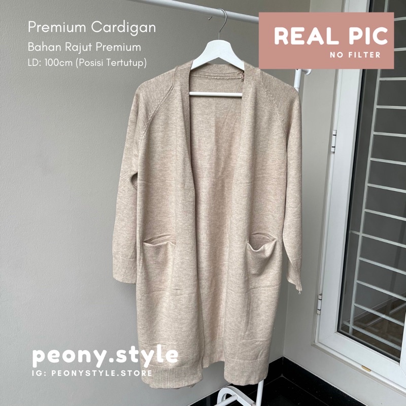 KADIGAN PANJANG RAJUT PREMIUM LENGAN PANJANG POLOS WANITA KOREAN STYLE-Beach Polos