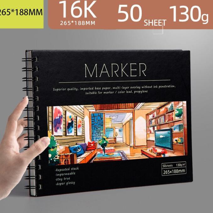 

Nikmati Marker Pad 50 Sheets 130G Professional No Penetration Paper Sketchbook - 16K Sale!!!