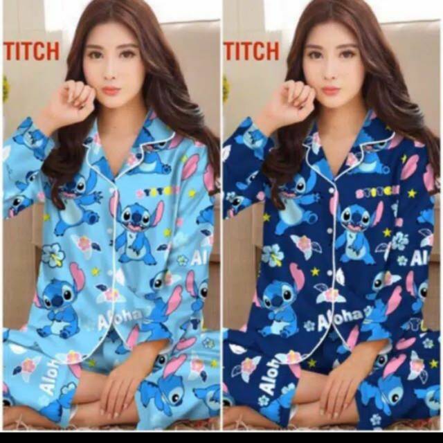 Baju Tidur Stitch Lengan Panjang