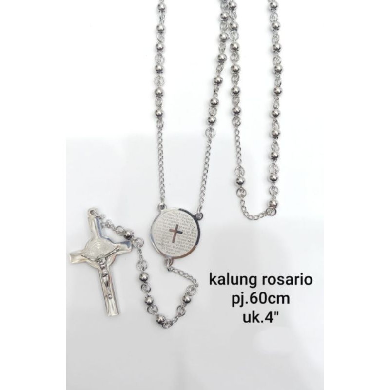 Kalung Rosario Silver Titanium93