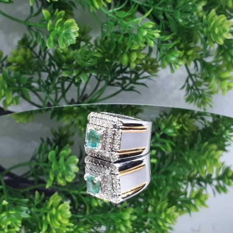 cincin perak zamrud tabur berlian eropa