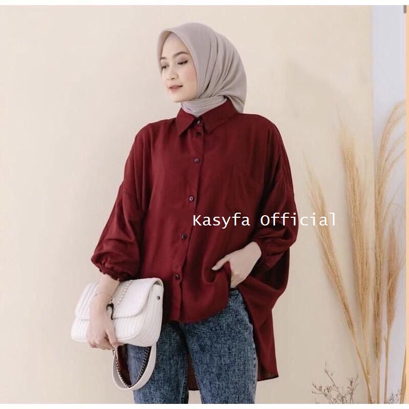 KEMEJA RAYON OVERSIZE // HANNA KEMEJA FULL KANCING