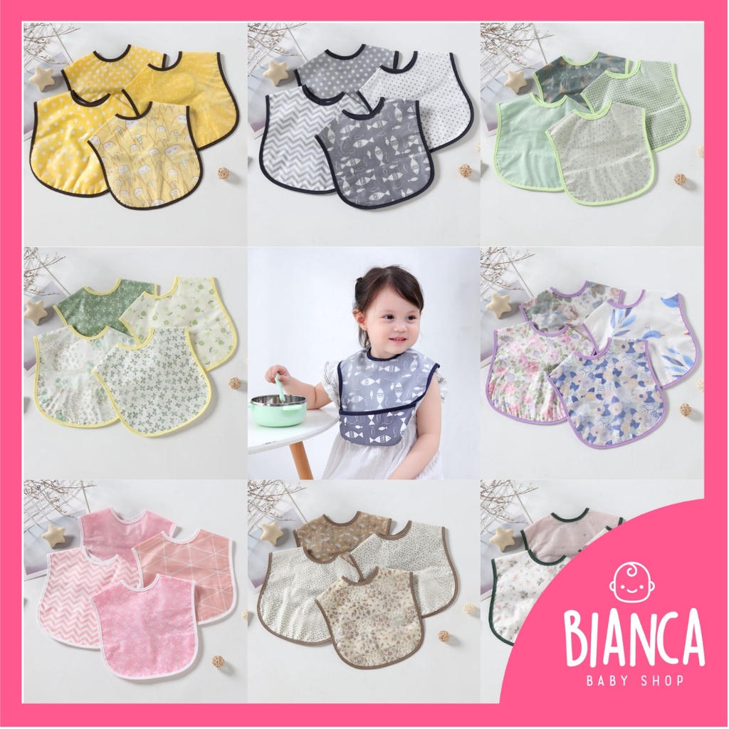 BIANCA - Bibs Anak / Celemek Anak Kecil 4 IN 1 G Lemon Series