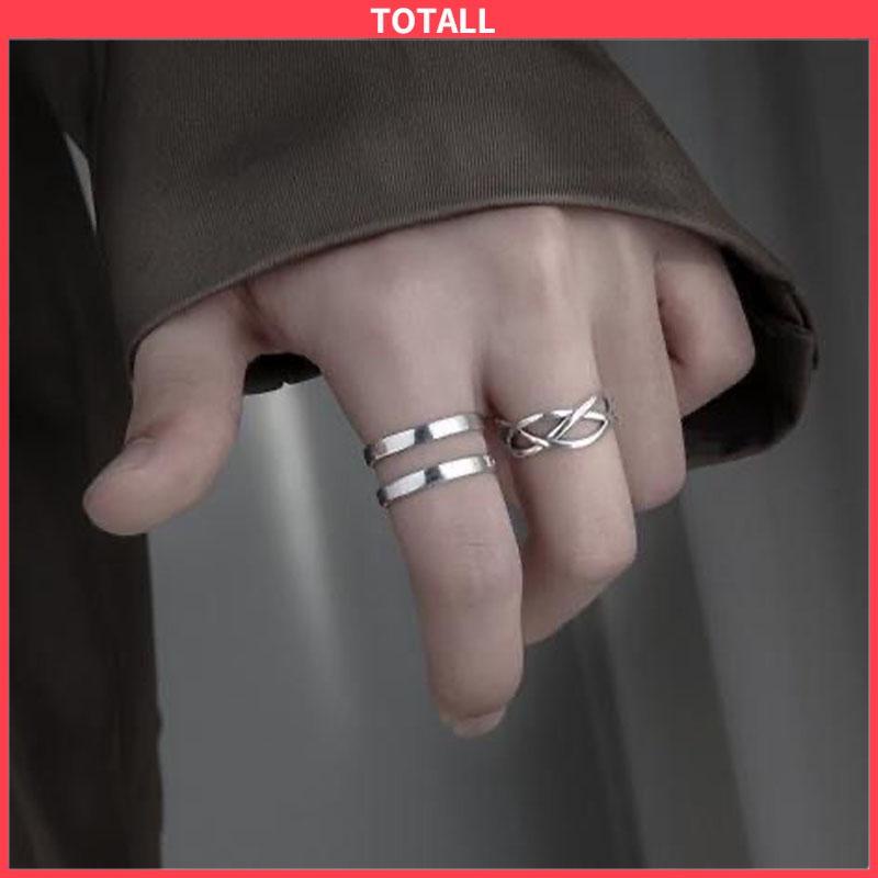 COD 3pcs Cincin Jari Telunjuk Model Terbuka Dapat Disesuaikan Tidak Pudar Untuk Unisex-Totall