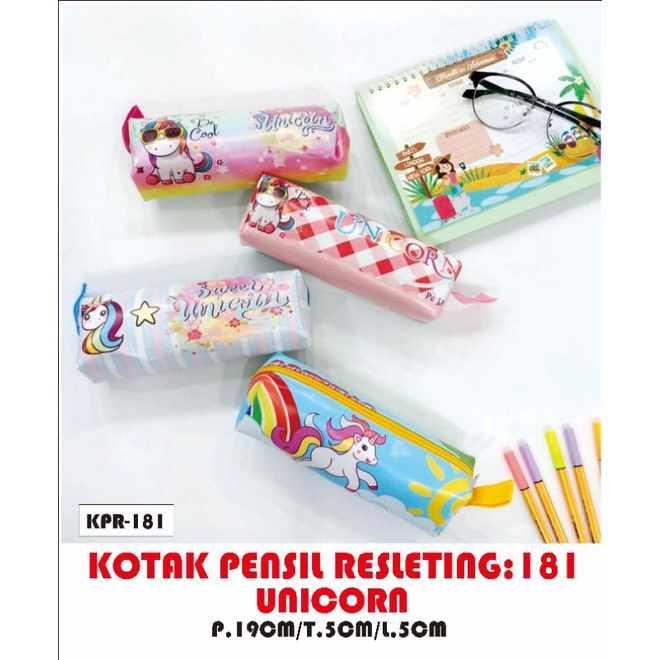 

Kotak pensil sleting gambar anak-Anak Dengan full warna-gambar UNICORN