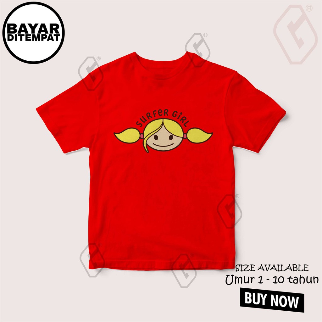 baju anak surfer girl / kaos anak surfer girl / baju anak branded