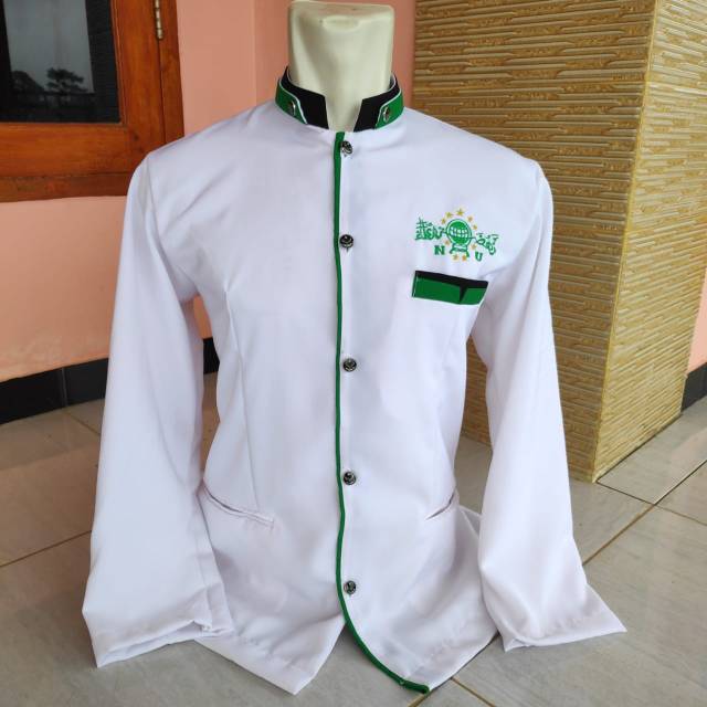 jasko putih motif NU list hijau