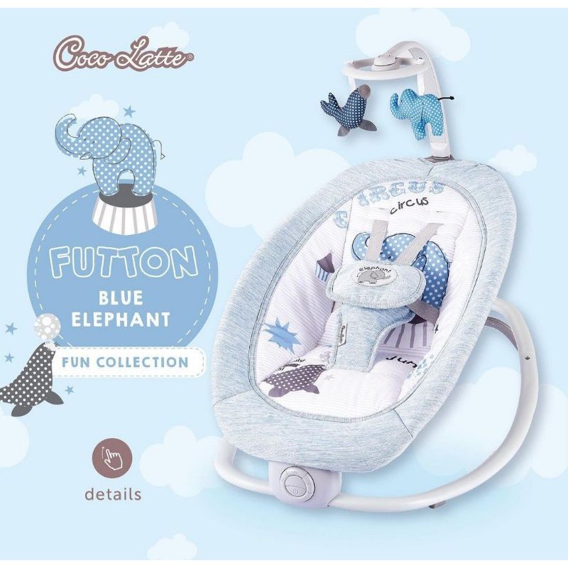 Cocolatte Weeler Futton Fold Up Rocker Blue Elephant