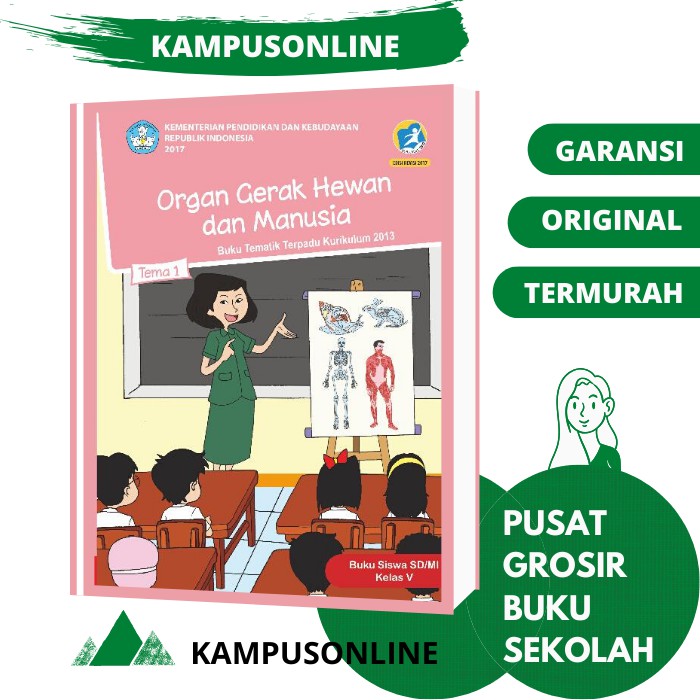 Buku Tematik Sd Kelas 5 Tema 1 Semester 1 Organ Gerak Hewan Dan Manusia K13 Revisi Terbaru Shopee Indonesia