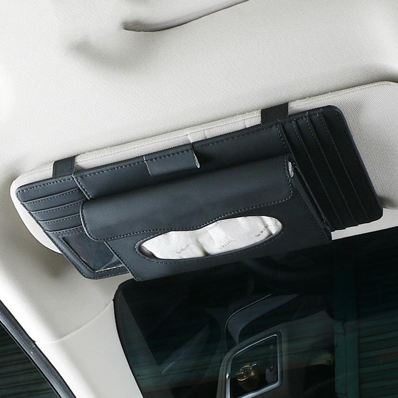 Sun Visor Tas Handuk Kertas Multi Fungsi Kulit Kartu SD Penyimpanan Pemegang Pena Kotak Tisu Mobil Naungan Kotak Kertas Handuk For Honda CITY JAZZ CIVIC HRV CRV BRV Accord Odyssey