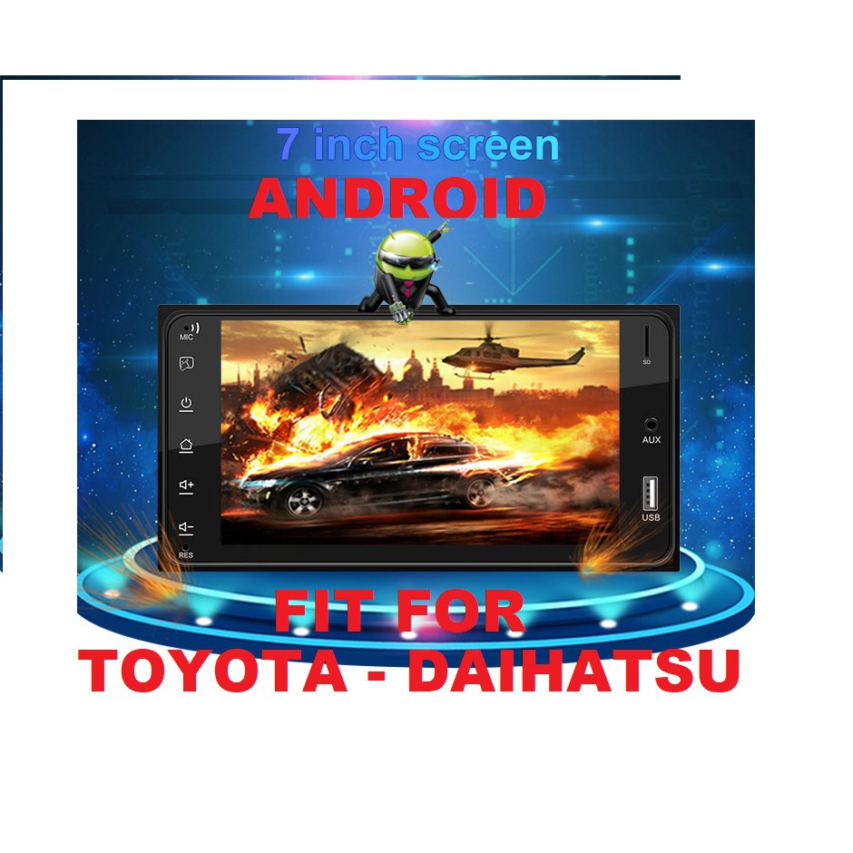 Tape Mobil Double Din Toyota Daihatsu Android GPS Wi-Fi Navigations Bluetooth bonus PNP socket