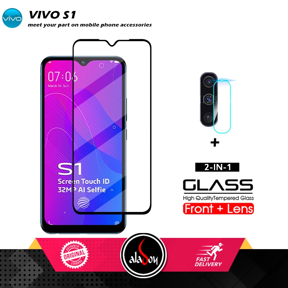 PAKET 2 IN 1 Tempered Glass Layar Vivo S1 Pro Free Tempered Glass Camera