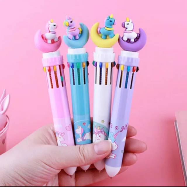 

Pulpen unicorn 10 in 1 color
