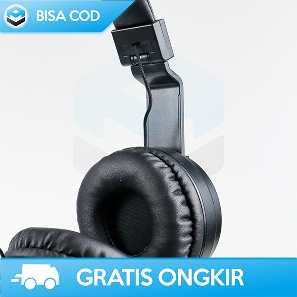 HEADPHONE SUPER BASS GORSUN PORT 3.5MM JACK JERNIH NYAMAN KABEL 1,2M