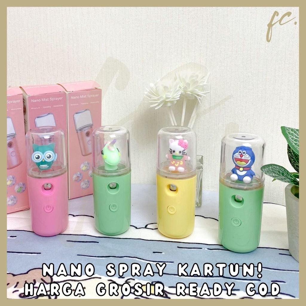 KOREAN NANO MIST SPRAY Facial Skincare Perawatan Wajah Mini Portable USB Sprayer Pastel Karakter Kar