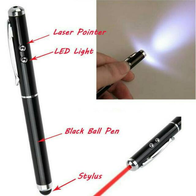 

[COD] Pulpen Multifungsi 5 in 1 Stylus Capacitive Laser Pointer Senter + Baterai 3pcs / Pena Laser