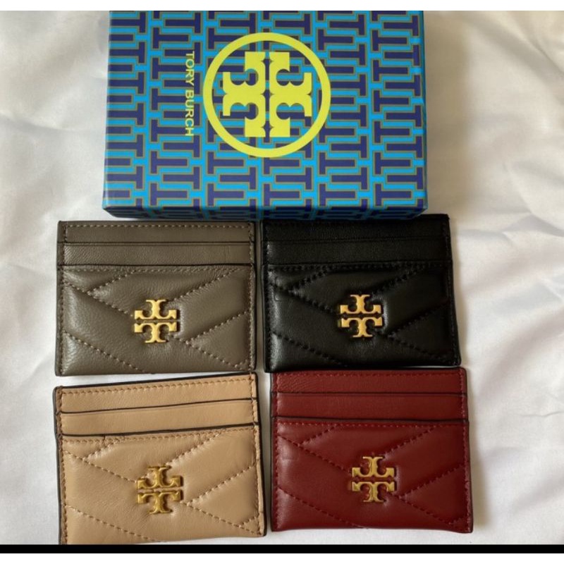 Tory Burch Kira Chevron Card Case Taupe