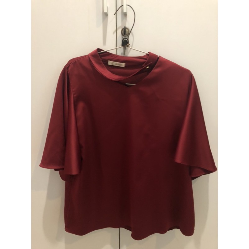 blouse red formal katun d’viorre