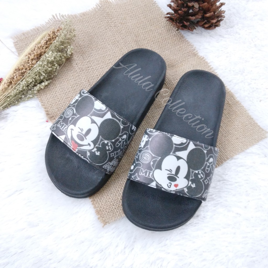 Sandal anak perempuan sanndal slop premium sandal motif mickey sandal slip  size 31-35