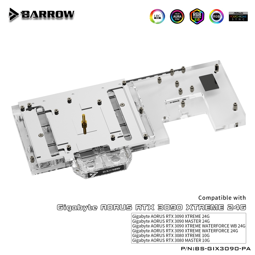 BARROW BS-GIX3090-PA GPU Block for AORUS RTX 3080 3090 ARGB