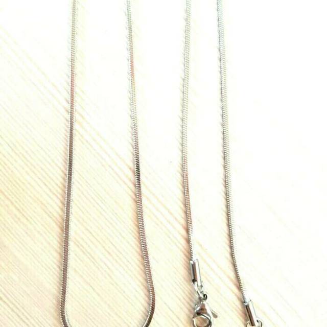 Kalung Titanium import Kotak Balok stainless steel anti karat selamanya super high quality