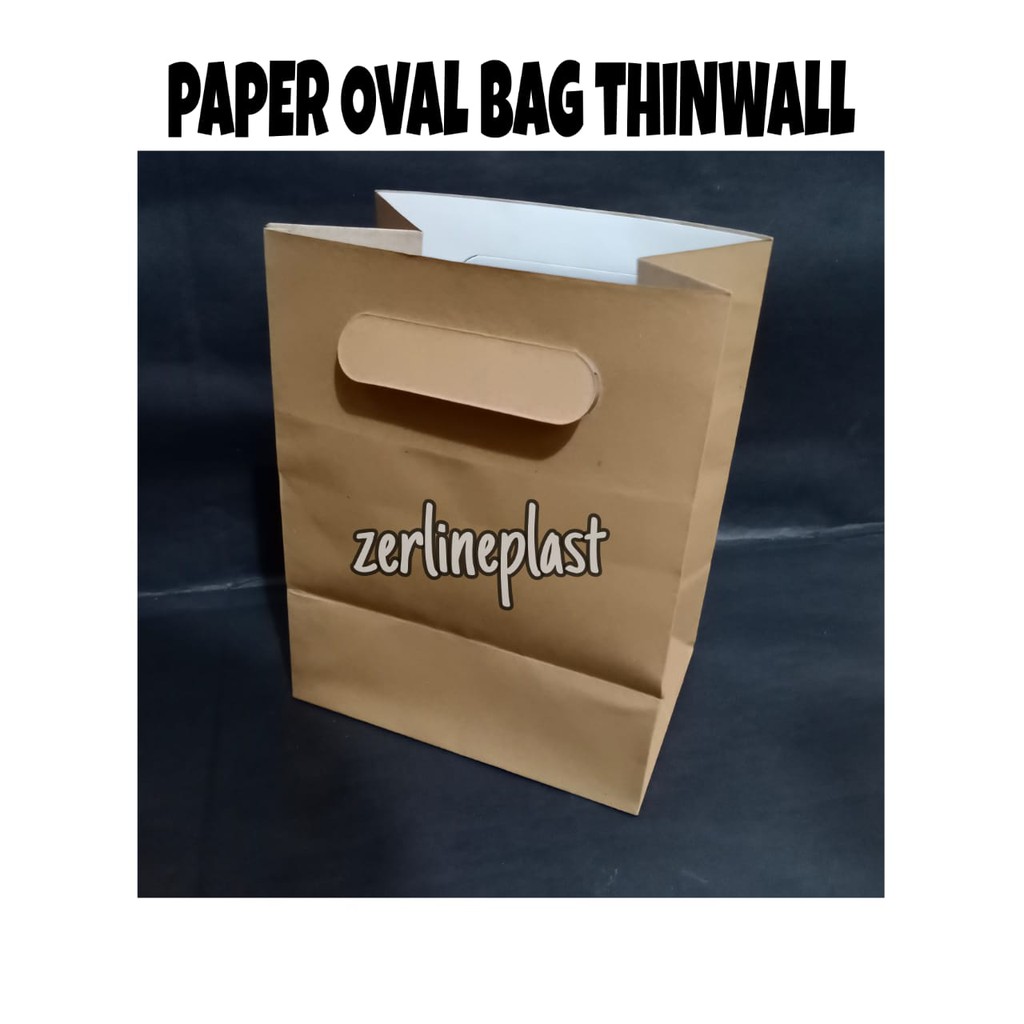 PaperBag OVAL Coklat THINWALL (Tas Kertas OVAL Coklat)