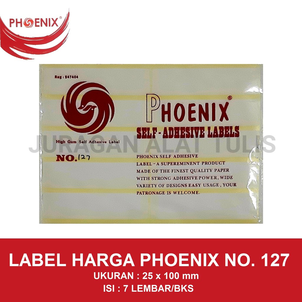 

LABEL HARGA / PRICE LABEL PHOENIX NO. 127