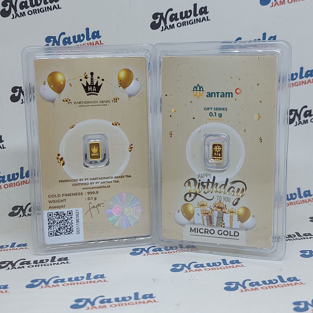 Antam 0.1 gram Micro Gold Premium Emas Murni 24 Karat Hartadinata x Antam Logam Mulia Emaskita