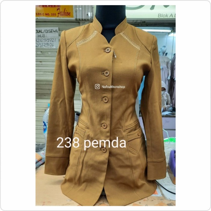 Wanita-Blazer- Baju Blazer Seragam Pemda Cewe Pns Cantik Khaki Keki Anggun,Guru -Blazer-Wanita.