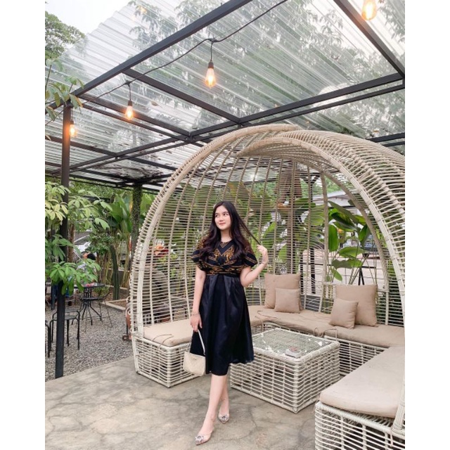 baju tenun wanita - dress tenun kombinasi - dress kombinasi - baju dress - dress batik - gamis kombi