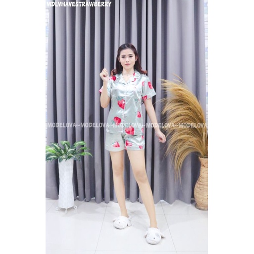 MDLV~BAJU TIDUR HAVE STRAWBERRY HP BAJU TIDUR SATIN IMPORT CEWEK BEST SELLER PIYAMA IMPORT