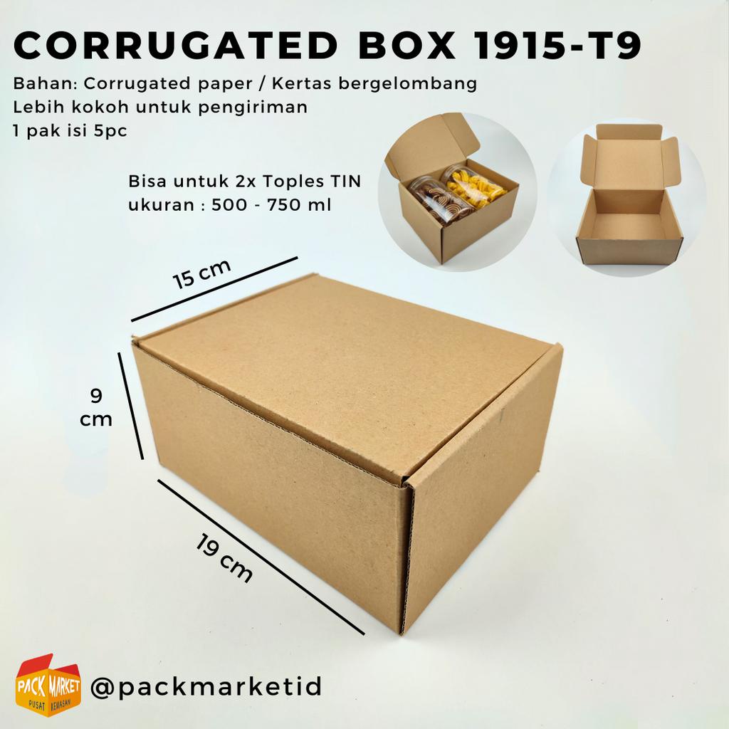 

Box 19 cm x 15 cm x T 9 cm - Hampers Toples Box - 1 pak isi 5pc