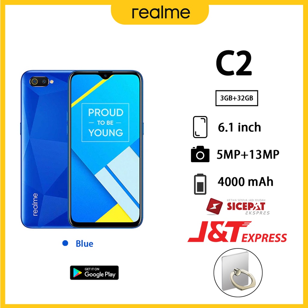Reaml C2 hp baru ram 3/32GB 6.1 inches screen 5MP+13MP kamera smartphone