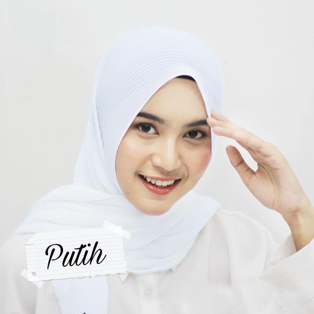 Pashmina Plisket/Pashmina Plisket Pashmina Full Plisket/Pashmina Plisket Tanpa Lipatan Tengah Murah!-Merci Putih