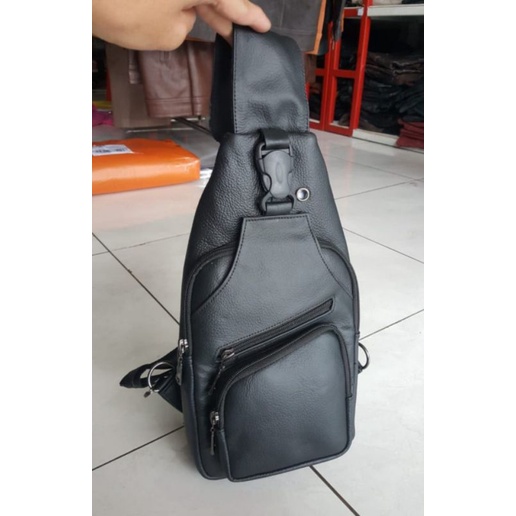 Tas Selempang Pria Kulit Asli SLINGBAG Cowok Slempang BODYPACK Murah Bagus