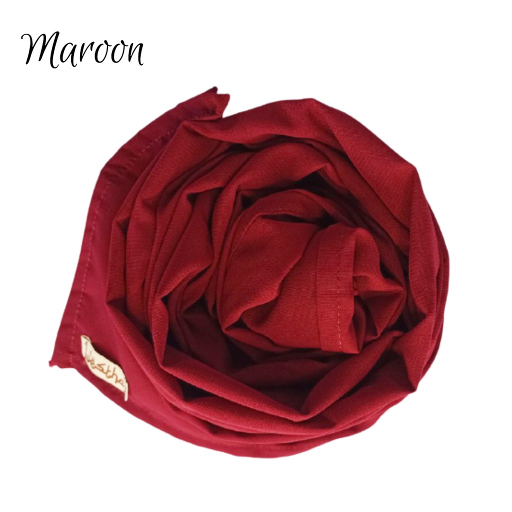 pasmina Wolfis Ukuran Panjang 200x75cm Jilbab Hijab Kerudung Pashmina jumbo premium-MAROON