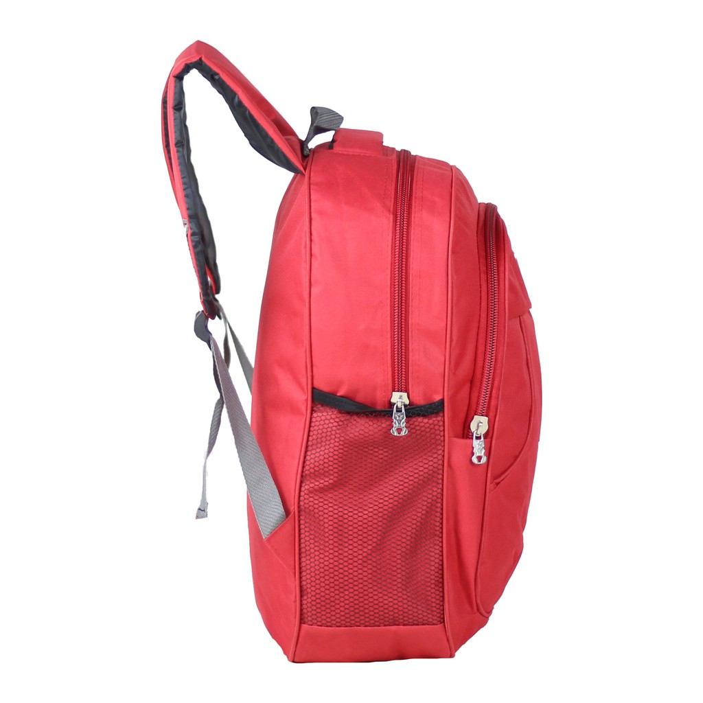 Tas Punggung Sekolah Kuliah Kerja Polo Classic Merah Backpack Nyaman Bonus Raincover