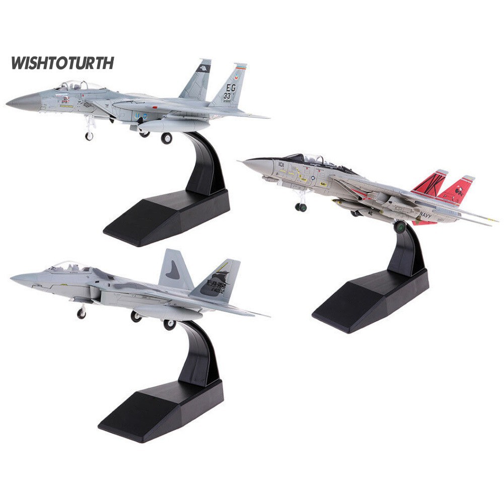 Wt 2pcs Miniatur Diecast Pesawat Tempur Usa F 14 F 15 Fighter Skala 1 100 Untuk Mainan Anak Shopee Indonesia