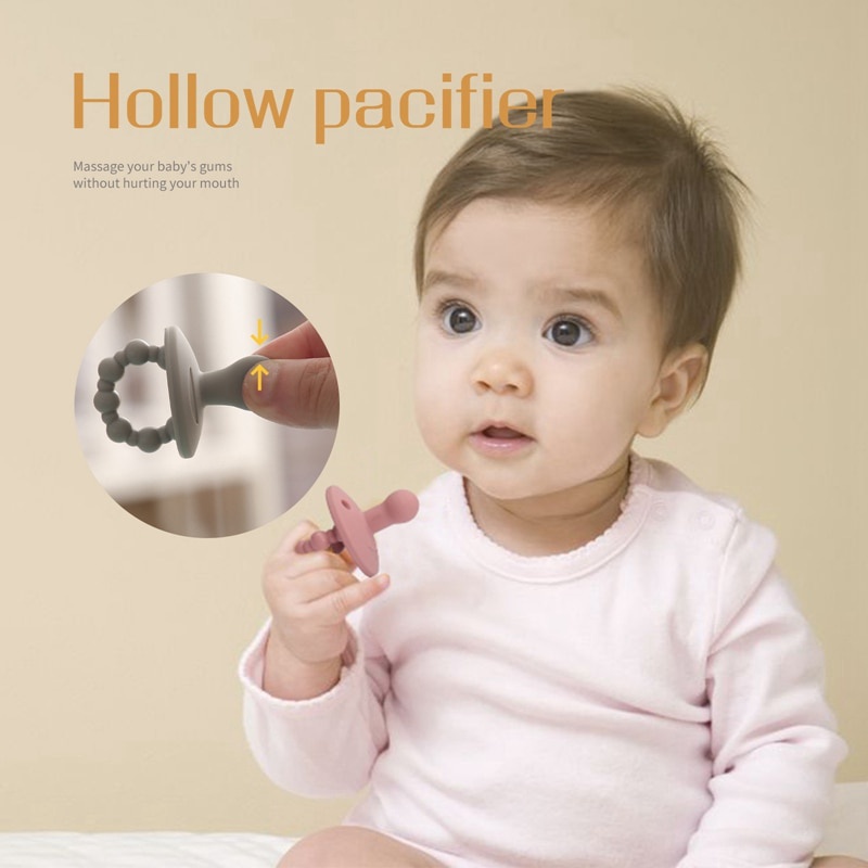 1 PC Bayi Silikon Penenang Dot Bpa Gratis Lembut Bayi Tumbuh Gigi Mengunyah Dot Teether Mainan Perawatan Aksesoris-5